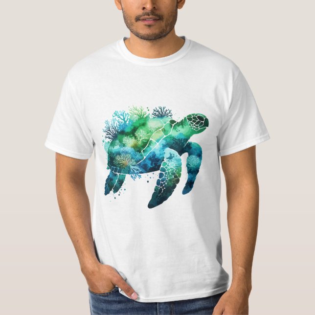 Camiseta Tortuga de concha acuática (Anverso)