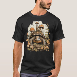 Camiseta Tortuga de Cottagecore Estética de champiñones Equ
