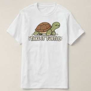 Camiseta Tortuga de dibujos animados lindos toma tortuga