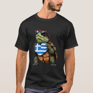 Camiseta Tortuga de la bandera de Grecia orgullo helénico g