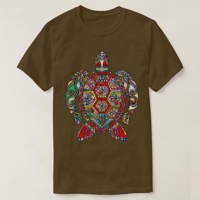Camiseta Tortuga de Mandala (Diseño del anverso)