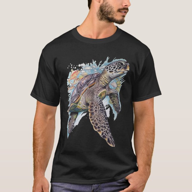 Camiseta Tortuga de mar multicolor (Anverso)