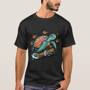 Camiseta Tortuga de Mar Skater Radical Dibujo Animado