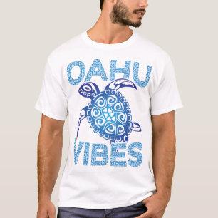 Camiseta Tortuga de Mar Tribal Azul Polinesio Vibraciones d