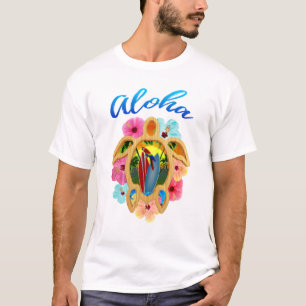 Camiseta Tortuga de mar tropical de Honu de la hawaiana