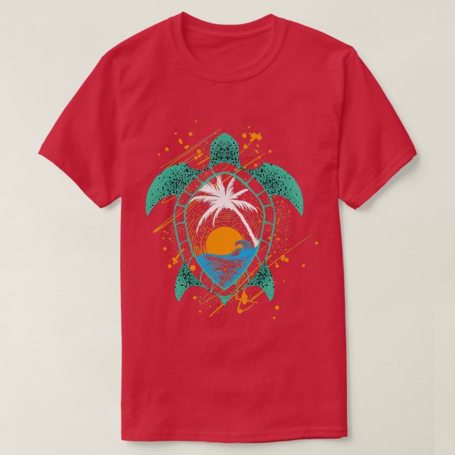 Camiseta Tortuga de mar tropical tortuga de playa (Diseño del anverso)