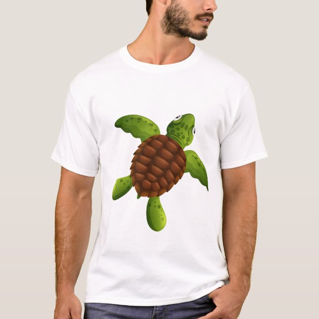 Camiseta Tortuga de mar verde linda (Anverso)