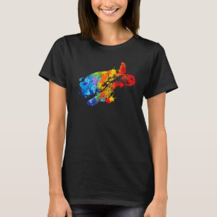 Camiseta Tortuga de pintura salpicada Tortuga de pintura po