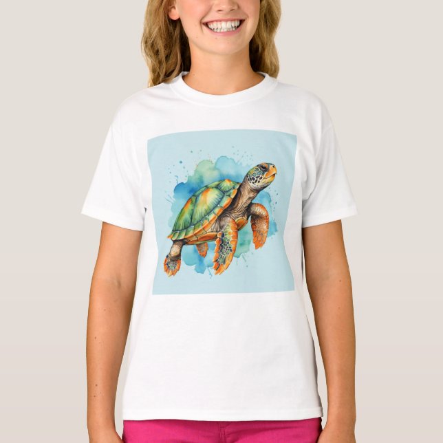 Camiseta Tortuga de pintura suave (Anverso)