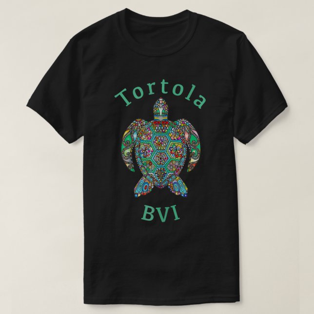 Camiseta Tortuga de tortuga tribal de las Islas Vírgenes Br (Diseño del anverso)