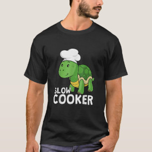 Camiseta Tortuga Divertida Chef de Olla de Cocimiento Lento