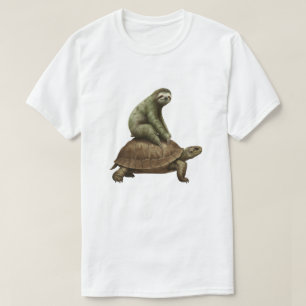 Camiseta Tortuga divertida montada - Lenta amante de los an