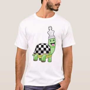 Camiseta Tortuga en ajedrez con tablero de ajedrez y Rey