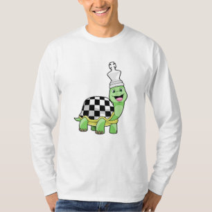 Camiseta Tortuga en ajedrez con tablero de ajedrez y Rey