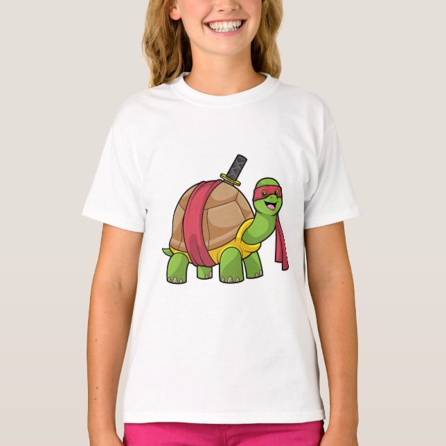 Camiseta Tortuga en artes marciales con espada (Anverso)