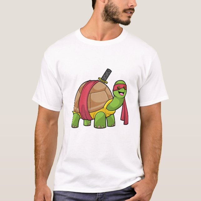 Camiseta Tortuga en artes marciales con espada (Anverso)