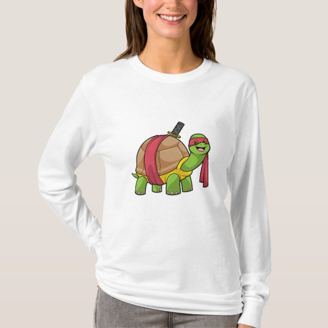 Camiseta Tortuga en artes marciales con espada (Anverso)
