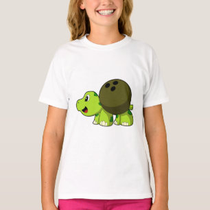 Camiseta Tortuga en bolera con bola de boliche