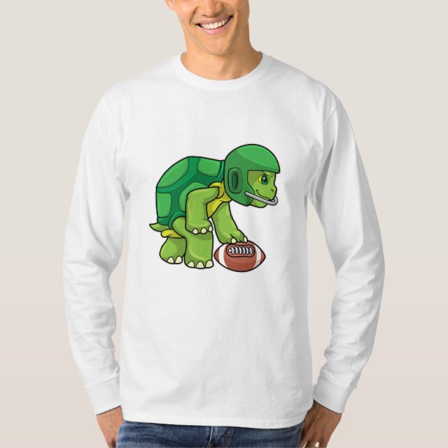 Camiseta Tortuga en deportes con fútbol y casco (Anverso)