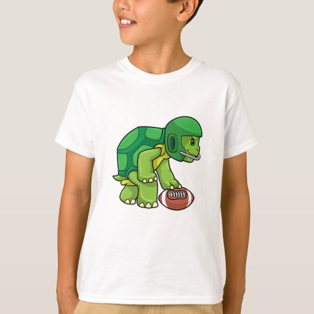 Camiseta Tortuga en deportes con fútbol y casco (Anverso)