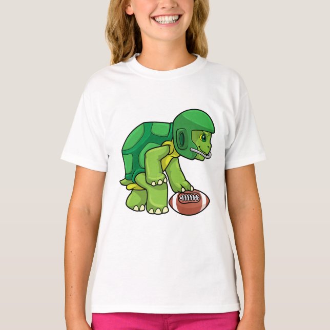 Camiseta Tortuga en deportes con fútbol y casco (Anverso)