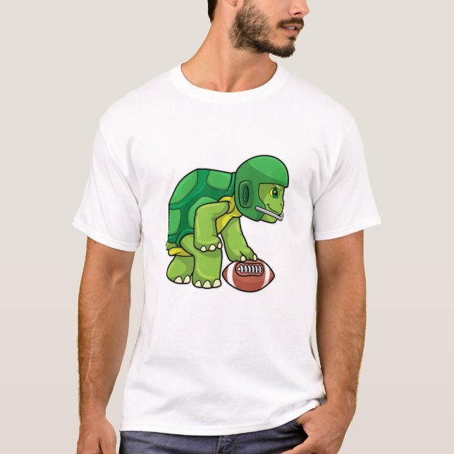 Camiseta Tortuga en deportes con fútbol y casco (Anverso)