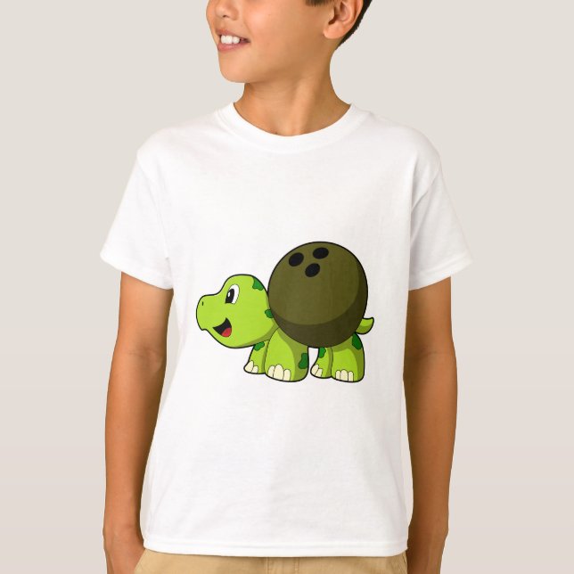 Camiseta Tortuga en el Bowling con bolas (Anverso)