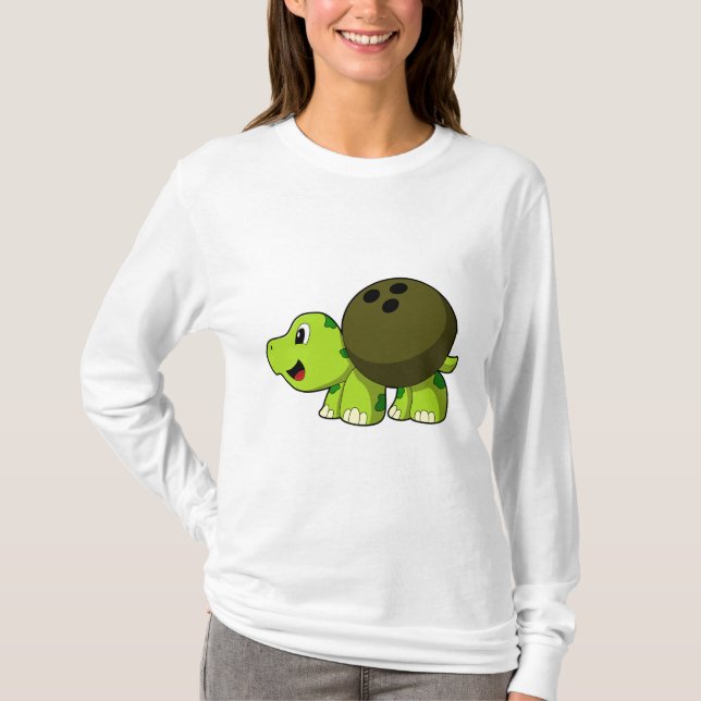 Camiseta Tortuga en el Bowling con bolas (Anverso)