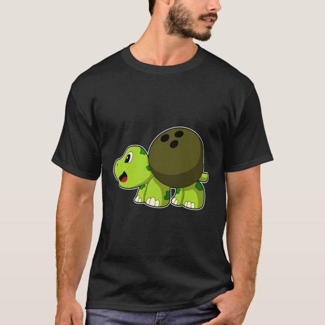 Camiseta Tortuga en el Bowling con bolas (Anverso)