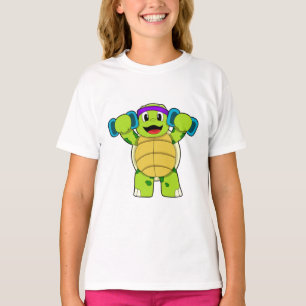 Camiseta Tortuga en entrenamiento de fuerza y campanas de p