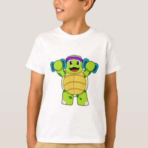 Camiseta Tortuga en entrenamiento de fuerza y campanas de p