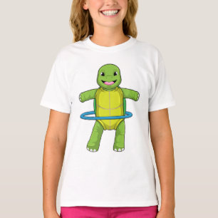 Camiseta Tortuga en gimnasio con neumáticos Fitness