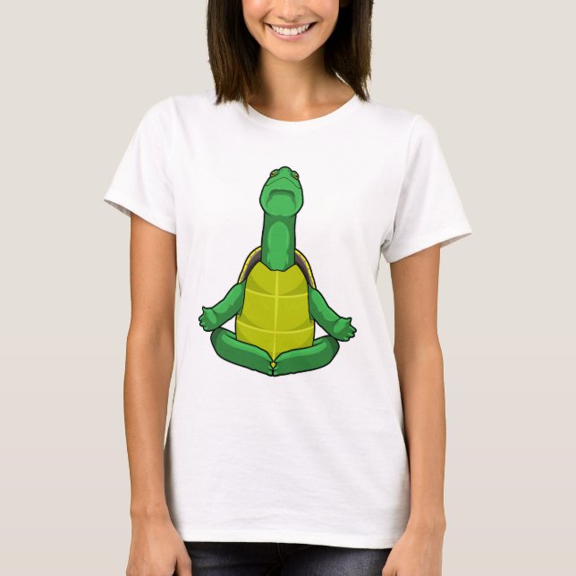 Camiseta Tortuga en la meditación del yoga (Anverso)