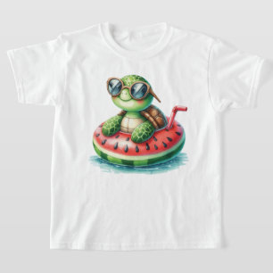 Camiseta Tortuga en un flotador de sandía