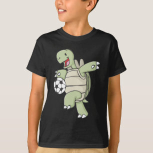 Camiseta Tortuga feliz que juega a fútbol