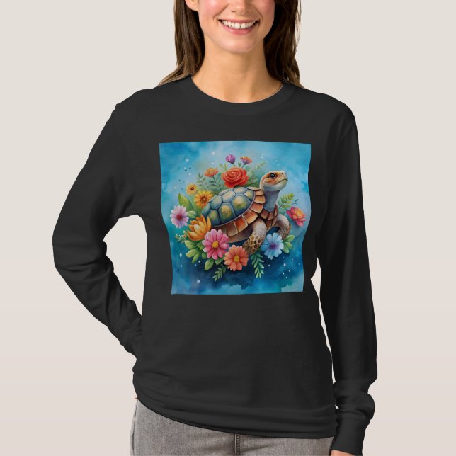 Camiseta Tortuga floral (Anverso)