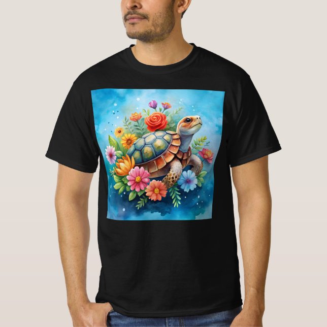 Camiseta Tortuga floral (Anverso)
