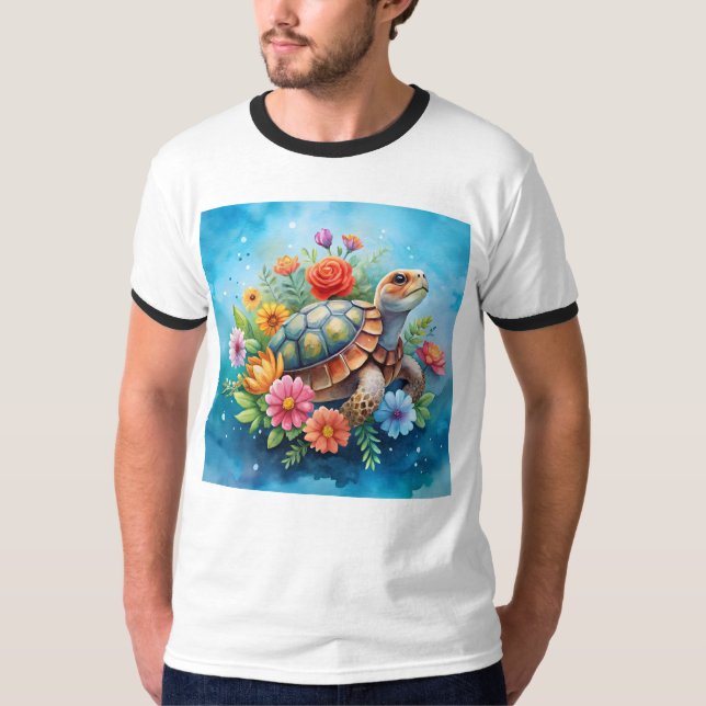 Camiseta Tortuga floral (Anverso)