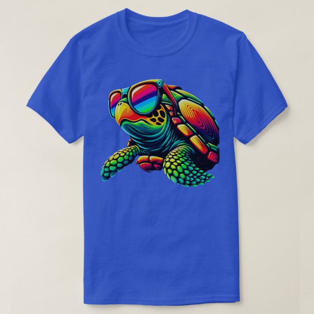 Camiseta Tortuga Guay con gafas de sol Niña divertida en ve (Diseño del anverso)