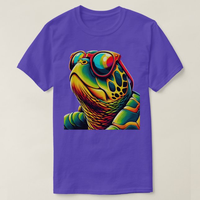 Camiseta Tortuga Guay con gafas de sol Niñas divertidas Juv (Diseño del anverso)