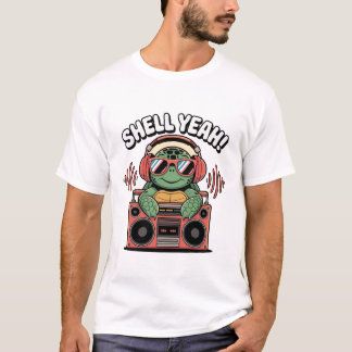 Camiseta Tortuga Guay con gafas de sol y diseño de audífono