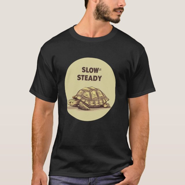Camiseta Tortuga Guay con una declaración lenta y constante (Anverso)