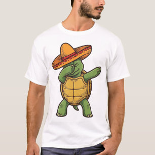 Camiseta Tortuga haciendo dabbing Sombrero Diseño de vector