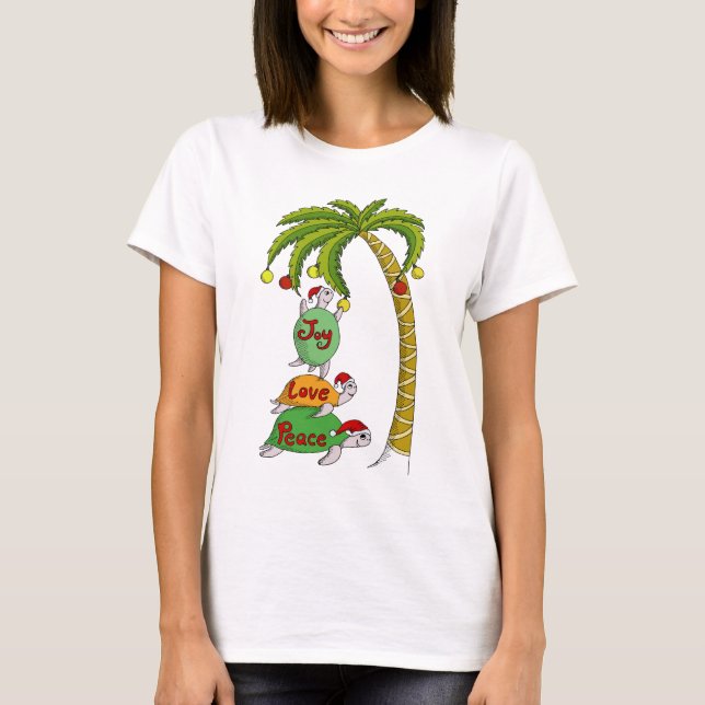 Camiseta Tortuga hawaiana Santas del navidad (Anverso)