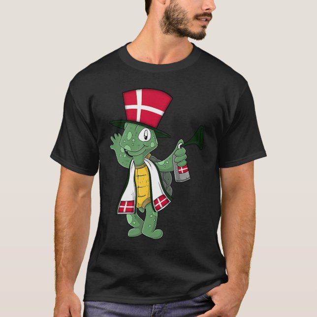 Camiseta Tortuga hincha de Dinamarca (Anverso)