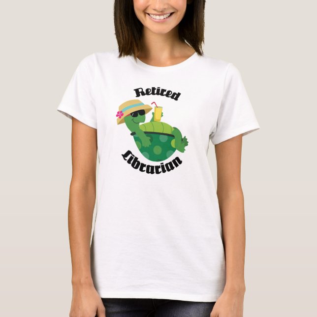 Camiseta Tortuga jubilada del bibliotecario (Anverso)
