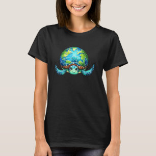 Camiseta Tortuga linda del Día de la Tierra Salva el Planet