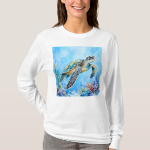 Camiseta Tortuga marina acuarela bajo el agua