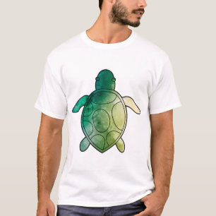 Camiseta Tortuga marina acuarela verde
