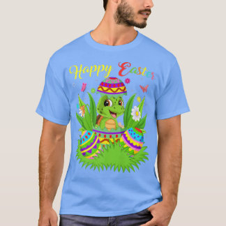 Camiseta Tortuga marina adormecida Floral Huevo de Pascua D
